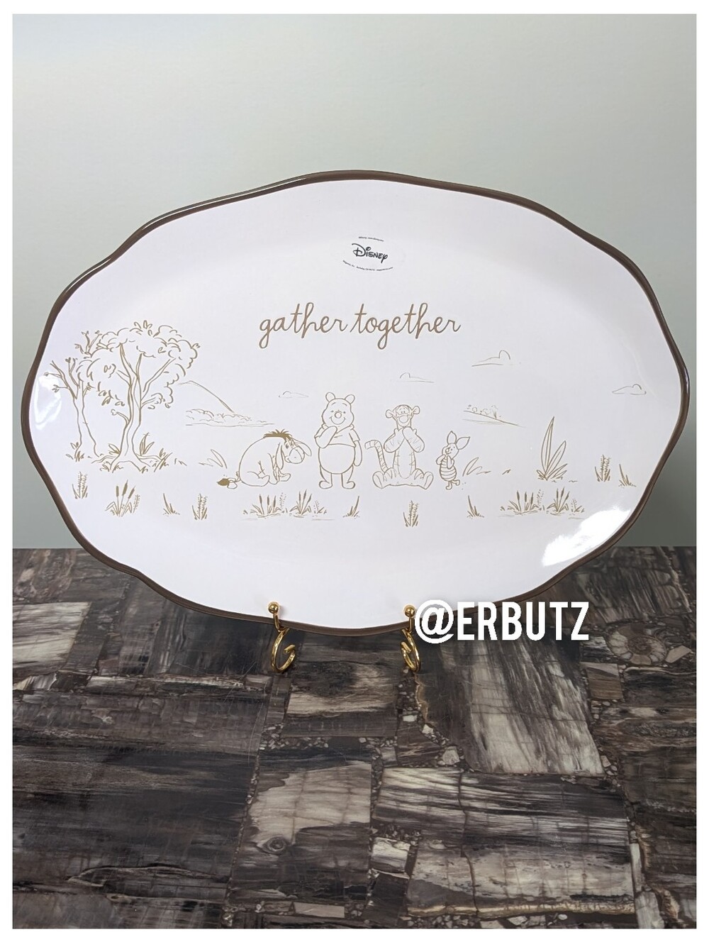 Rae Dunn x Winnie The Pooh GATHER TOGETHER XL Platter, Vintage Style Artwork 🌳
